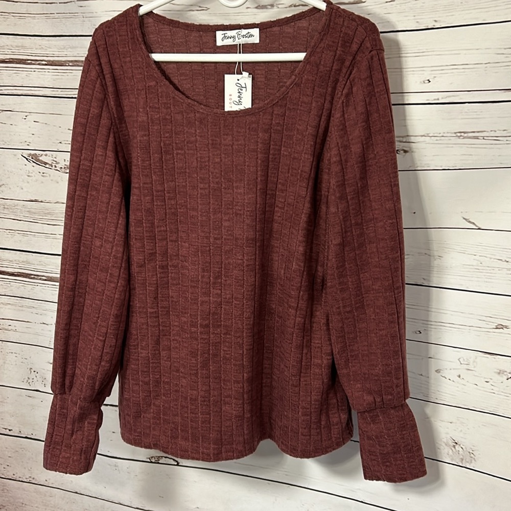 NWT Jenny Boston pullover sweater size XL, scoop neck